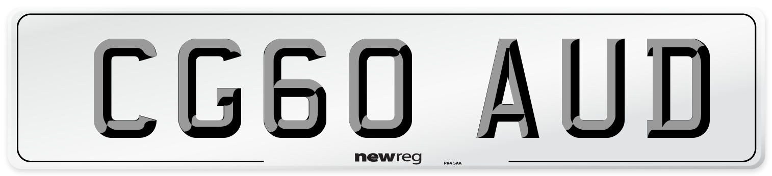 CG60 AUD Number Plate from New Reg